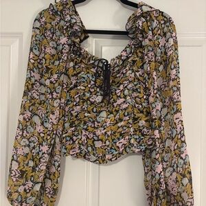 Free People Multicolor Floral Blouse